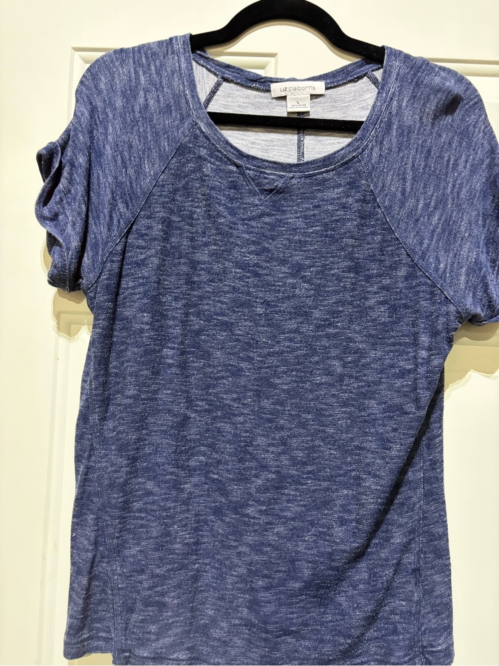 Liz Claiborne Heathered Blue Short Sleeve Tee